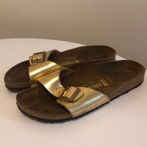 Birkenstock Madrid European slide yellow gold